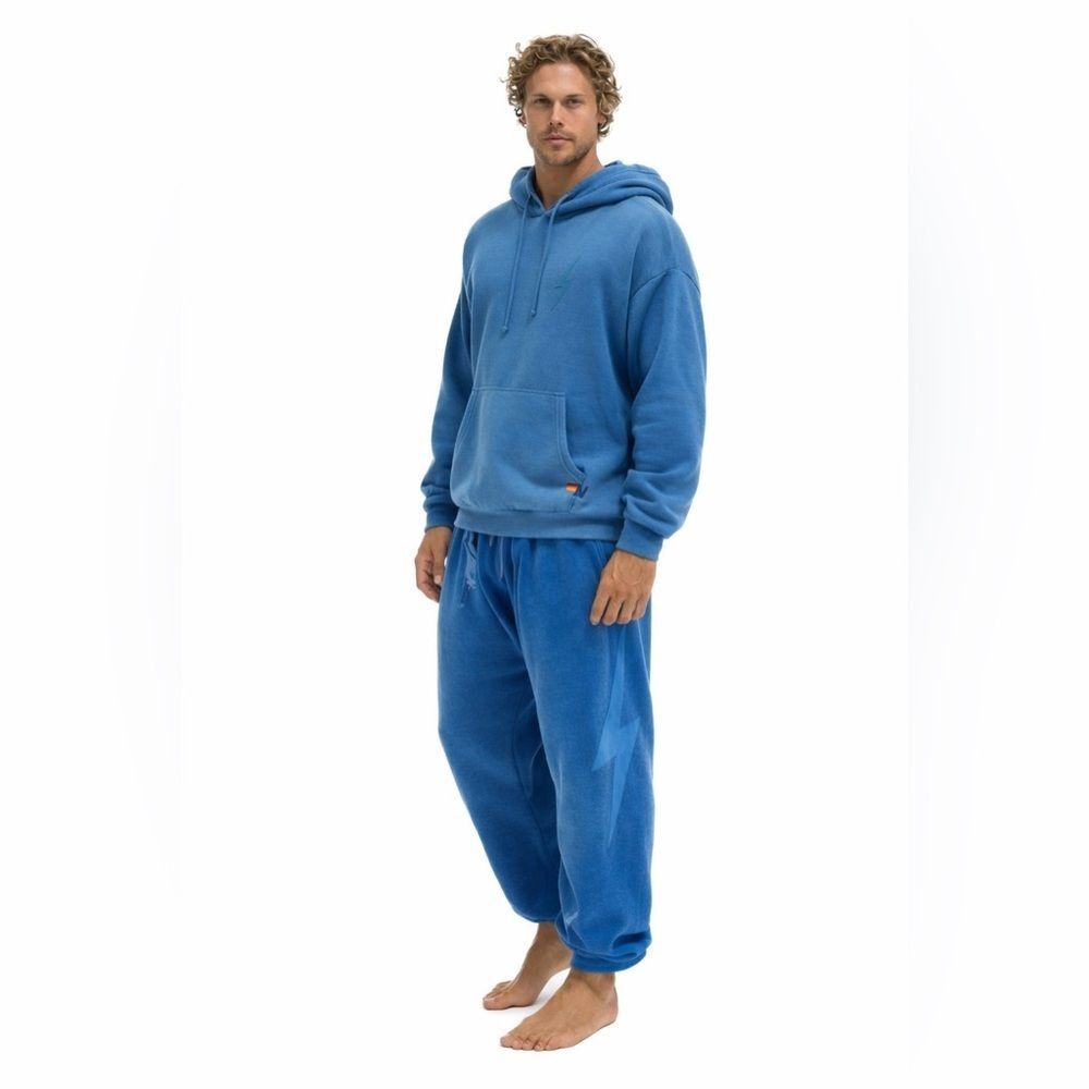 Aviator Nation BOLT STITCH HOODIE & SWEATPANTS - FADED WATER